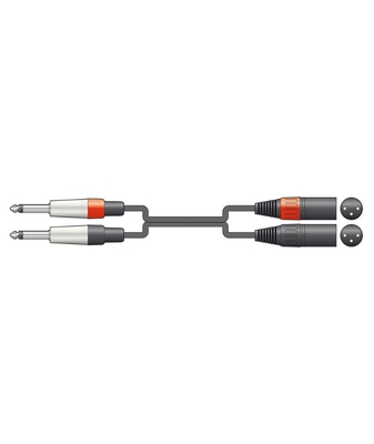26J-2XM600 Καλώδιο Ήχου 2 x 6.3mm Mono Jack - 2 x XLR Αρσενικό 6m (Τεμάχιο)