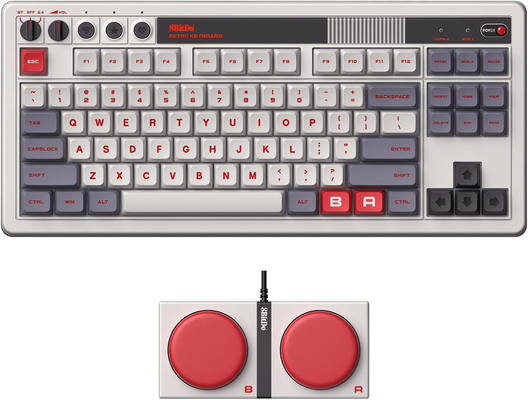 8Bitdo Retro Ασύρματο Μηχανικό Πληκτρολόγιο N Edition (RET00378) TKL, Bluetooth / 2.4G / USB-C for Windows PC &Android