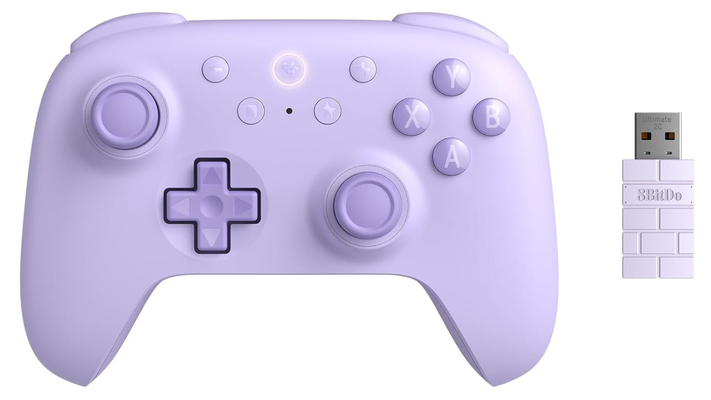 8BitDo Ultimate 2C Wireless BΤ and 2.4Ghz Pad Purple (RET00469) χειριστήριο συμβατό με PC & Android με 1000 Hz Polling Rate