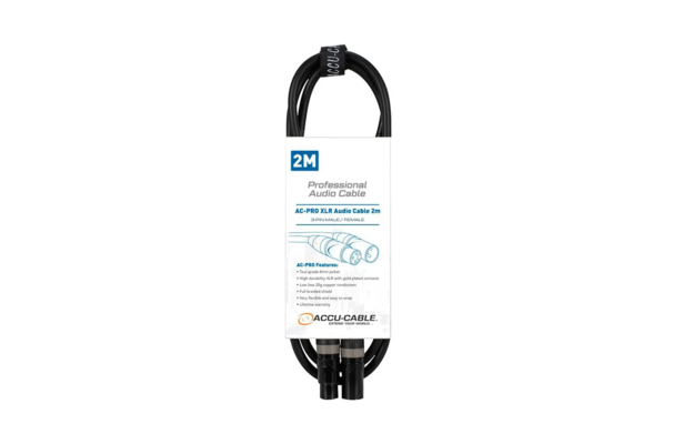 ACCU-CABLE AC-PRO Καλώδιο 3-pin XLR Αρσενικό - 3-pin XLR Θηλυκό 2m