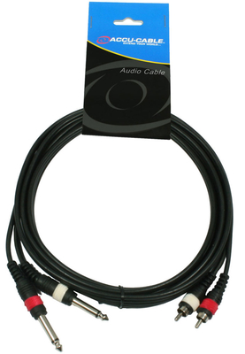 Accu-Cable Audio Cabe 6.3mm male - 2x RCA male 1.5m (AC-2R-2J6M/1,5)