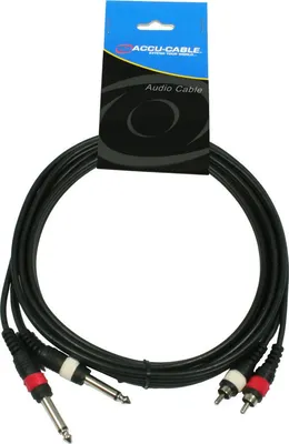 Accu-Cable Audio Cabe 6.3mm male - 2x RCA male 3m (AC-2R-2J6M/3)