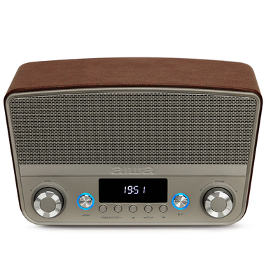 Aiwa BSTU-750BR Επιτραπέζιο Ραδιόφωνο Ρεύματος με Bluetooth και USB Καφέ