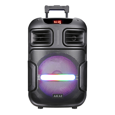AKAI ABTS-X5 Fusion Φορητό Ηχείο Party με Τρόλεϊ 50W RMS, Bluetooth 5.0/TWS, USB/TF/AUX, FM, Ασύρματο Μικρόφωνο