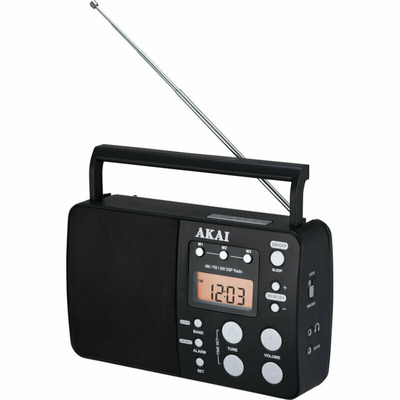 Akai APR-200 Επιτραπέζιο Ραδιόφωνο Ρεύματος / Μπαταρίας Μαύρο