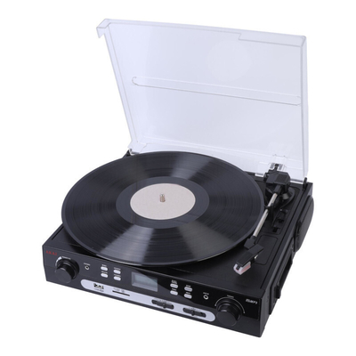 Akai ATT-15C Πικάπ με Bluetooth, USB, SD, AM/FM, AUX, ενσωματωμένα ηχεία και προστατευτικό κάλυμμα