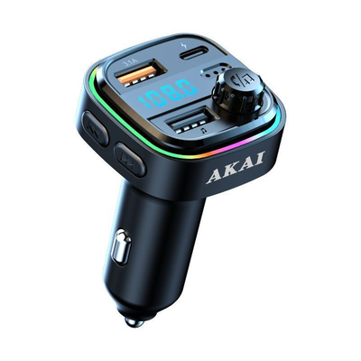 Akai FMT-26BT FM Transmitter και φορτιστής USB με Bluetooth, USB, TF, LED και handsfree.