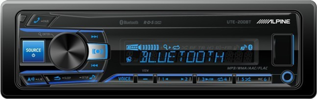 Alpine UTE-200BT Ηχοσύστημα Αυτοκινήτου Universal 1DIN (Bluetooth/USB/AUX) με Αποσπώμενη Πρόσοψη