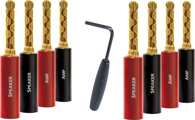 AudioQuest SureGrip-100 BFA/Banana Gold Plated (8 pcs) Σετ 8 βύσματα για σύνδεση καλωδίων ηχείων 706585445