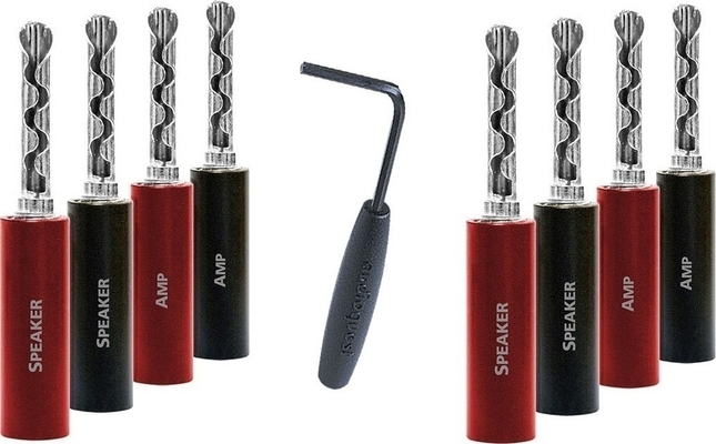 AudioQuest SureGrip-100 BFA/Banana Silver Plated (8 pcs) Σετ 8 βύσματα για σύνδεση καλωδίων ηχείων 706585446