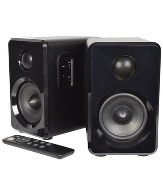 AvLink ABS35BLK Ενεργά Bluetooth Ηχεία Βιβλιοθήκης 3.5" 15W RMS Μαύρα με USB, MicroSD (Ζεύγος) Black