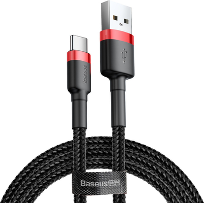 Baseus CATKLF-B91 Cafule Braided USB 2.0 Cable USB-C male - USB-A male Μαύρο 1m
