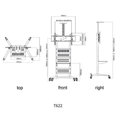 Βάση Τηλεόρασης Επιδαπέδια Focus Mount T622 32"-85" έως 90kg