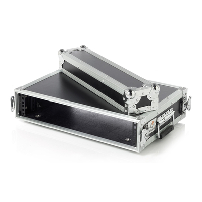 BESPECO 2U RACK WOODEN FLIGHT CASE