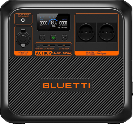 BLUETTI Premium AC180P Solar Portable Power Station Expandable, 1800W AC Outlet 1440Wh