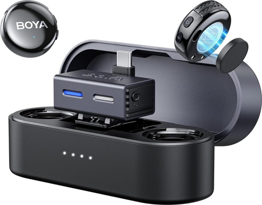 BOYALINK 3 - Type-C & 3,5mm AI-Powered Button Wireless Microphone 2 TX + 1 RX + charging Case