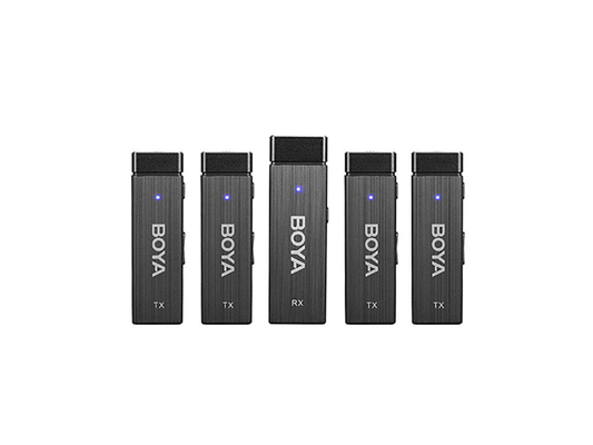 Boya BY-W4 Ultracompact 2.4GHz Four-Channel Wireless Microphone System (4 person vlog)