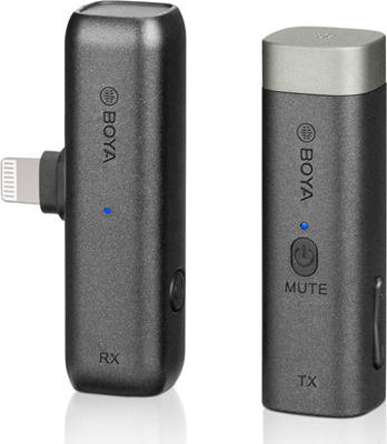 BOYA BY-WM3D WIRELESS MIC 2.4GHZ WIRELESS MIC SYSTEM, FOR LIGHTNING, 3.5MMTRS. TRRS