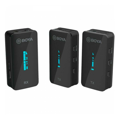 BOYA BY-XM6-S2 2.4 Ghz wireless mic system 3.5mm for camera, phone, laptop 2 transmitters