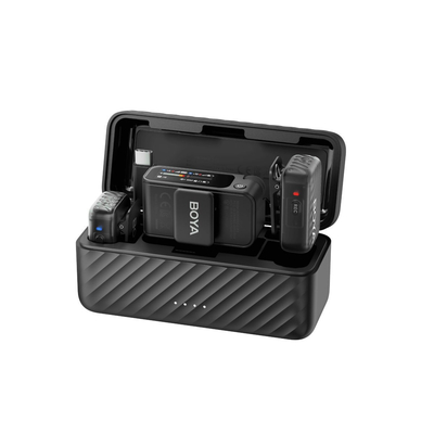 BOYAMIC 2-01 Wireless HD 2xLavalier Microphone USB-C &Camera 2x RXs 32bit Float Onboard Rec 300m 15h