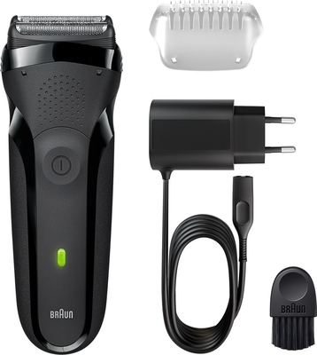 Braun 300s Black Ξυριστική Μηχανή Προσώπου Επαναφορτιζόμενη