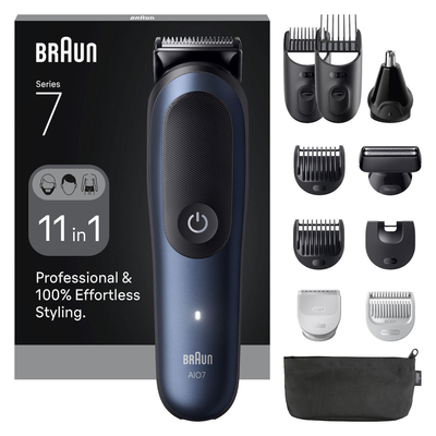 Braun AIO7540 All-in-one Series 7 Σετ Επαναφορτιζόμενης Κουρευτικής Μηχανής Μαύρο