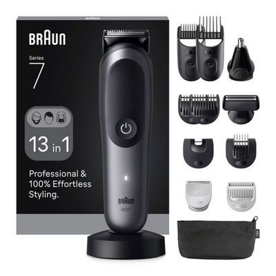 Braun  AIO7560 Σετ Ανδρικής Περιποίησης με 13 εξαρτήματα και 14 ρυθμίσεις κοπής