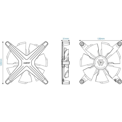 Case Cooler 12cm Alseye X12 RGB-Fan Kit