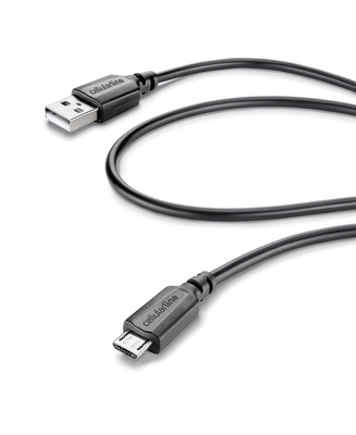 CELLULAR LINE 131745 USB Καλώδιο Συγχρονισμού και Φόρτισης microUSB (1,2m) Μαύρο