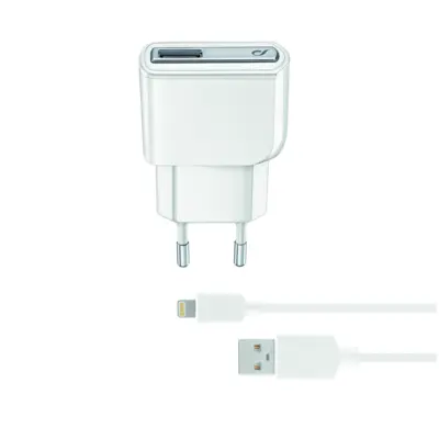 CELLULAR LINE 175442 Σετ Φορτιστής Σπιτιού με Θύρα USB-A και Καλώδιο Lightning 5W Λευκό