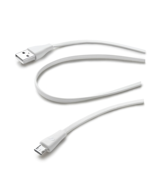 CELLULAR LINE 190919 USB Καλώδιο Συγχρονισμού και Φόρτισης microUSB (1m) Λευκό