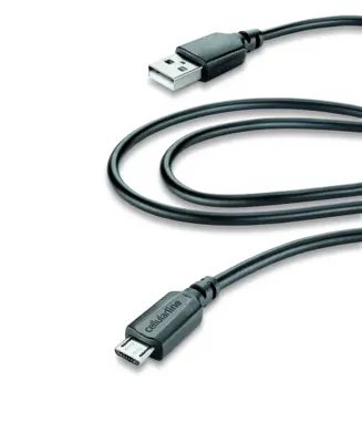 CELLULAR LINE 203947 USB Καλώδιο Συγχρονισμού και Φόρτισης microUSB (2m) Μαύρο