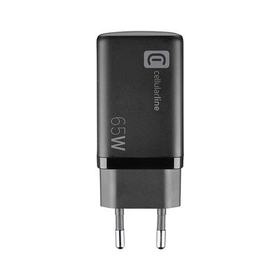 CELLULAR LINE 444722 Φορτιστής σπιτιού Gan Triple με 1xUSB-A και 2xType-C 65W Μαύρος