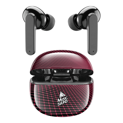 Cellular Line Music Sound In-ear Bluetooth Handsfree Ακουστικά με Θήκη Φόρτισης Ruby/Black BTMSTWSINEAR1