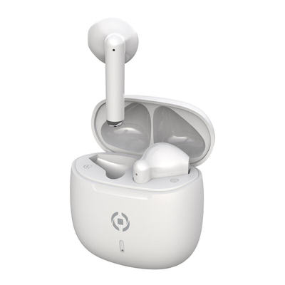 Celly Buz 2 Earbud Bluetooth Handsfree Ακουστικά με Θήκη Φόρτισης Λευκά