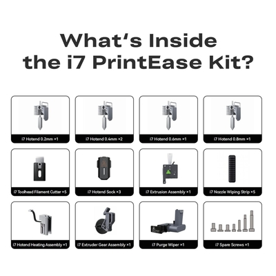 Creality i7 PrintEase Kit - 4xHotend 5xCutter 3xSock 1xExtruder 5xStrip 1xHotendHeating 1xPurge extr