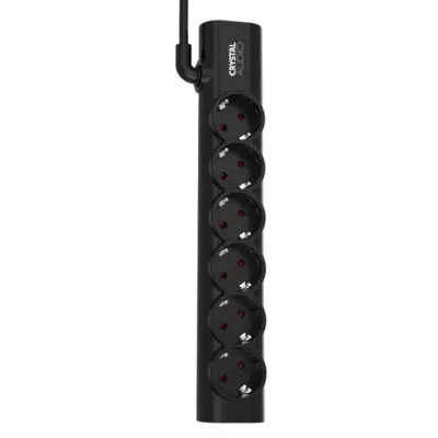 CRYSTAL AUDIO Elegance PSEL6S Μαύρο Πολύπριζο Schuko 6 Θέσεων