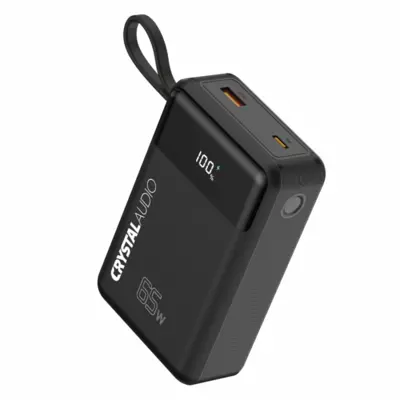 CRYSTAL AUDIO PBK9 Power Bank 20000 mAh PD Dual LCD+Cable Μαύρο
