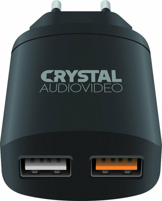 CRYSTAL AUDIO QP2-3 QC3.0 port 3.5-6.5V 3A, 6.5-9V 2A,9V-12V 1.5A Dual USB Wall Charger