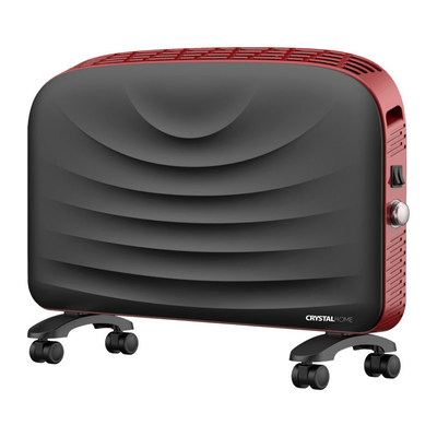 CRYSTAL HOME ΘΕΡΜΑΝΤΙΚΟ ΠΑΝΕΛ 2000W SLIM LINE ΜΑΥΡΟ-ΚΟΚΚΙΝΟ CURVED