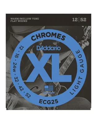 D'Addario ECG-25 Χορδές Ηλεκτρικής Κιθάρας XL Chromes Flatwound  .012-.052 Light