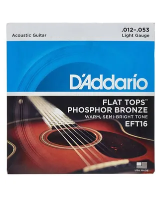 D'Addario EFT-16 Χορδές Ακουστικής Κιθάρας Flat Tops Phosphor Bronze .012-.053 Light