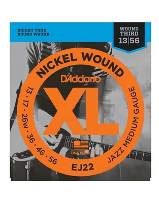D'Addario EJ-22 Χορδές Ηλεκτρικής Κιθάρας XL Nickel Wound .013-.056 Jazz Medium Wound 3rd
