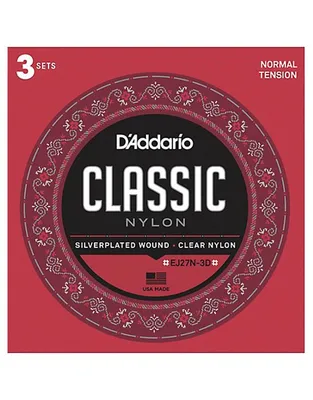 D'Addario EJ-27N 3D Χορδές Κλασικής Κιθάρας Student Normal Tension 3 Σετ