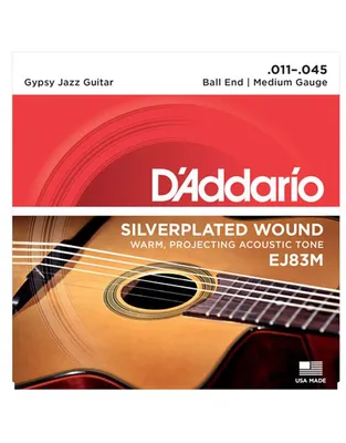 D'Addario EJ-83M Gypsy Jazz Χορδές Ακουστικής Κιθάρας .011-.045 Medium Ball End
