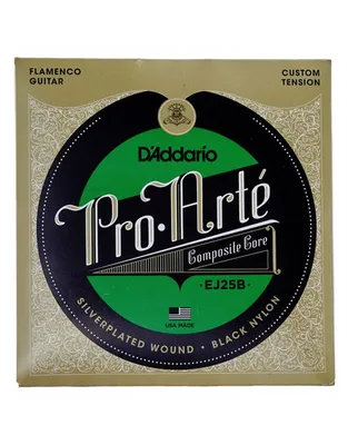 D'Addario EJ25B Flamenco Χορδές Κλασικής Κιθάρας Composite Core Custom Tension Black Nylon