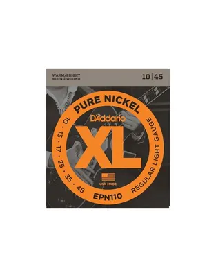D'Addario EPN-110 Χορδές Ηλεκτρικής Κιθάρας Pure Nickel .010-.045 Regular Light