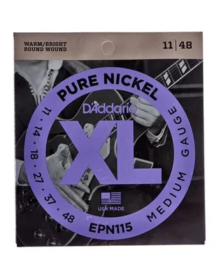 D'Addario EPN-115 Χορδές Ηλεκτρικής Κιθάρας Pure Nickel .011-.048 Medium