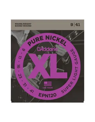 D'Addario EPN-120 Χορδές Ηλεκτρικής Κιθάρας Pure Nickel .009-.041 Super Light