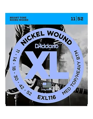 D'Addario EXL-116 Χορδές Ηλεκτρικής Κιθάρας XL Nickel Wound  .011-.052 Medium Top/Heavy Bottom